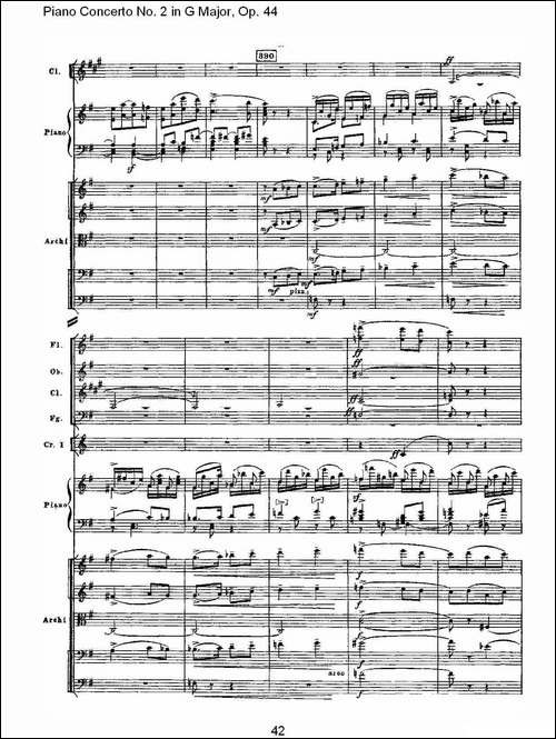 G大调第二钢琴协奏曲, Op.44第三乐章-二-钢琴谱