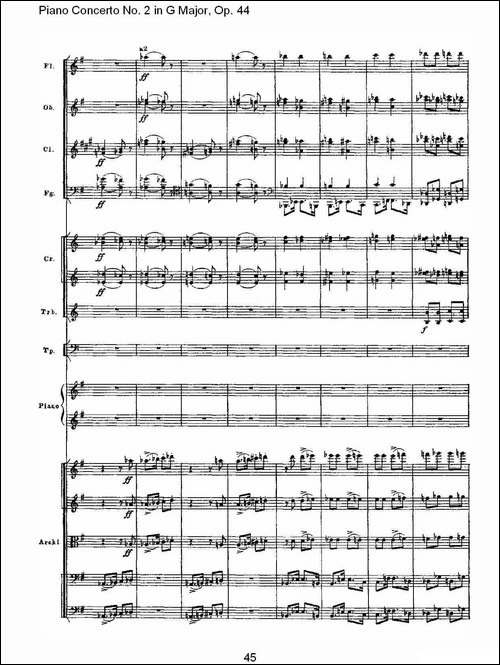 G大调第二钢琴协奏曲, Op.44第三乐章-二-钢琴谱