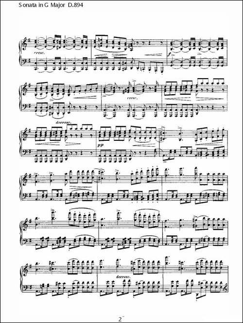 Sonata in G Major D.894-G大调奏鸣曲 D.894-钢琴谱