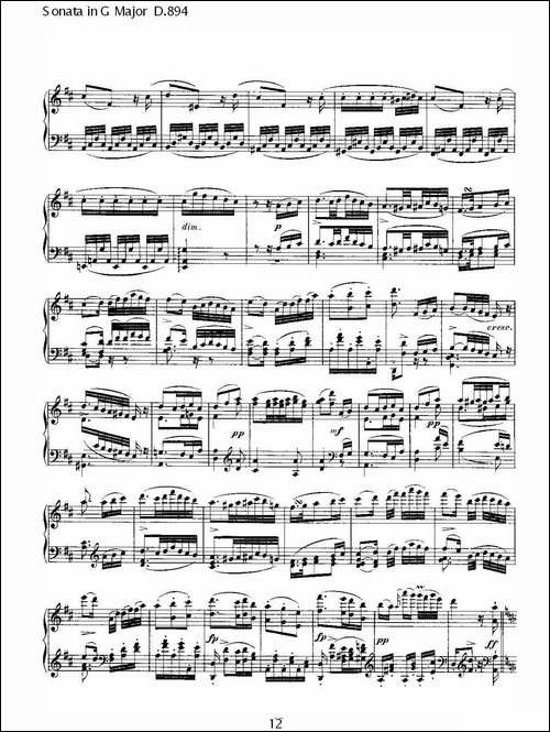 Sonata in G Major D.894-G大调奏鸣曲 D.894-钢琴谱