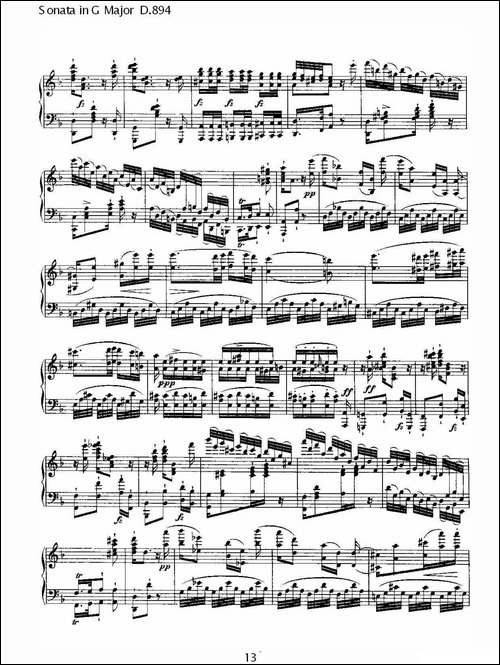 Sonata in G Major D.894-G大调奏鸣曲 D.894-钢琴谱