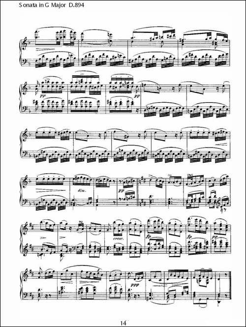 Sonata in G Major D.894-G大调奏鸣曲 D.894-钢琴谱