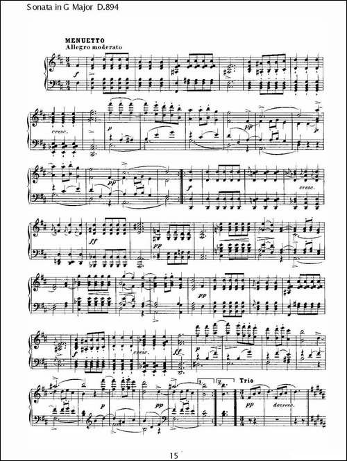 Sonata in G Major D.894-G大调奏鸣曲 D.894-钢琴谱