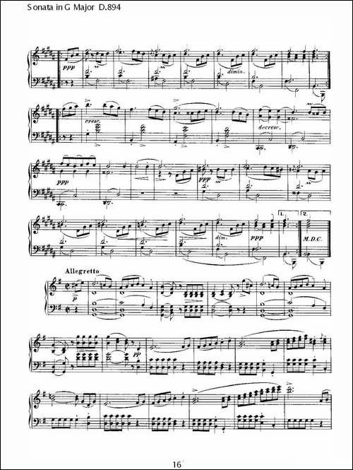 Sonata in G Major D.894-G大调奏鸣曲 D.894-钢琴谱