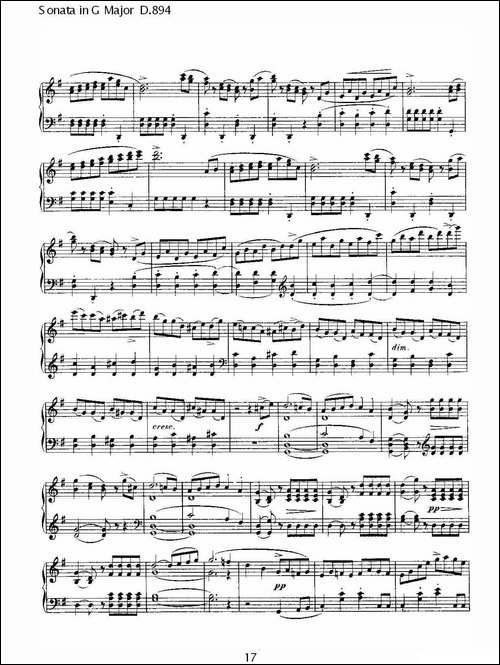 Sonata in G Major D.894-G大调奏鸣曲 D.894-钢琴谱