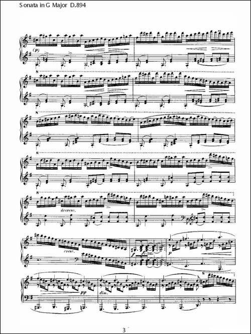 Sonata in G Major D.894-G大调奏鸣曲 D.894-钢琴谱