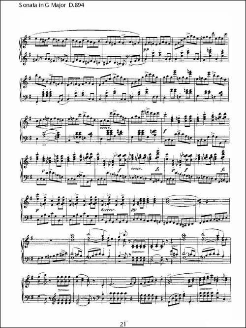 Sonata in G Major D.894-G大调奏鸣曲 D.894-钢琴谱