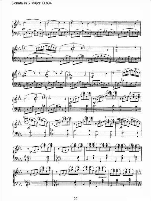 Sonata in G Major D.894-G大调奏鸣曲 D.894-钢琴谱
