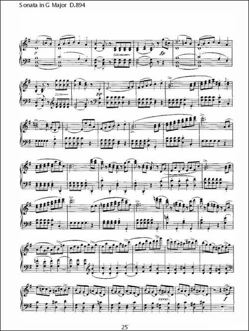Sonata in G Major D.894-G大调奏鸣曲 D.894-钢琴谱
