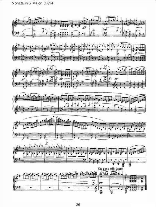 Sonata in G Major D.894-G大调奏鸣曲 D.894-钢琴谱