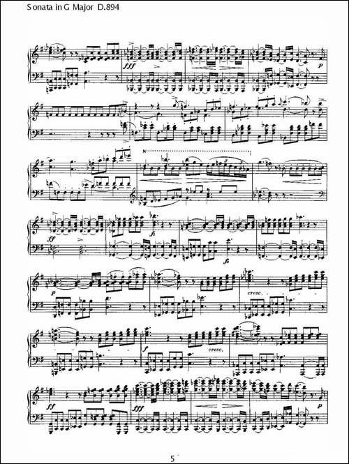 Sonata in G Major D.894-G大调奏鸣曲 D.894-钢琴谱