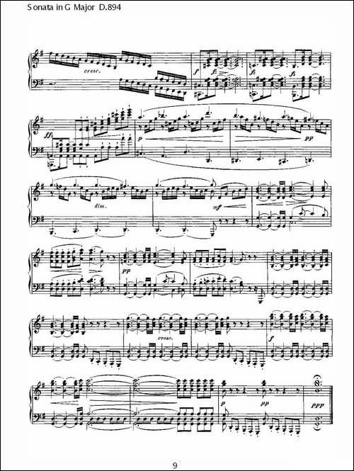 Sonata in G Major D.894-G大调奏鸣曲 D.894-钢琴谱