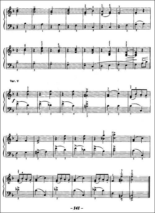 俄罗斯民歌主题变奏曲-钢琴谱