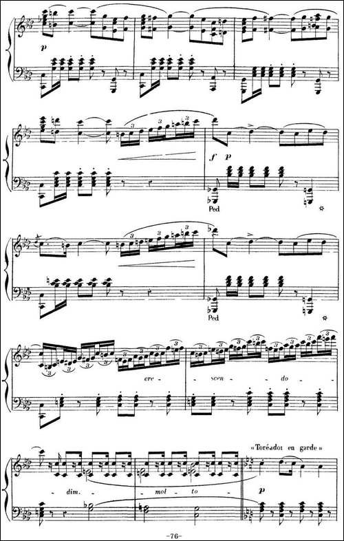 Carmen for Solo Piano-卡门全剧钢琴独奏版-No.14-钢琴谱
