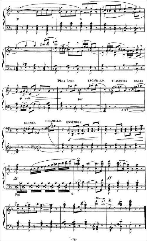 Carmen for Solo Piano-卡门全剧钢琴独奏版-No.14-钢琴谱