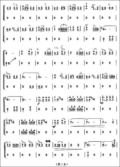 侗族舞曲-【上海筝会】考级八级曲目-简谱|古筝古琴谱