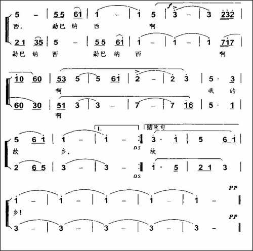 勐巴纳西我的故乡-独唱+伴唱-合唱曲谱
