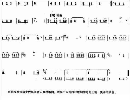 美丽的西双版纳-葫芦丝谱