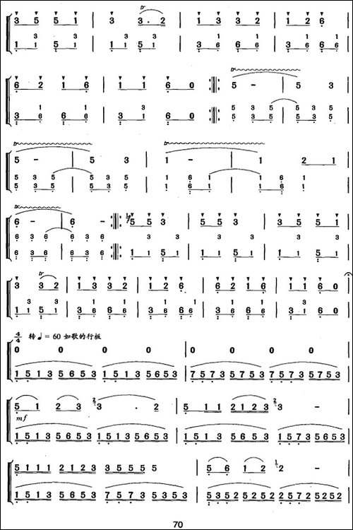 葫芦丝、巴乌六级考级曲目：凉山情歌--葫芦丝谱