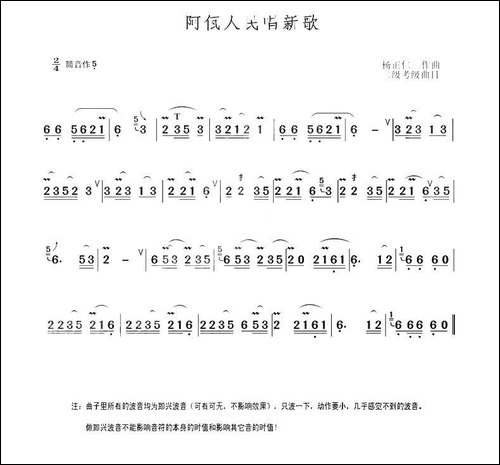 阿佤人民唱新歌-3个版本-葫芦丝谱