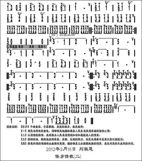 傣乡情歌-刘慧淑制谱版-葫芦丝谱