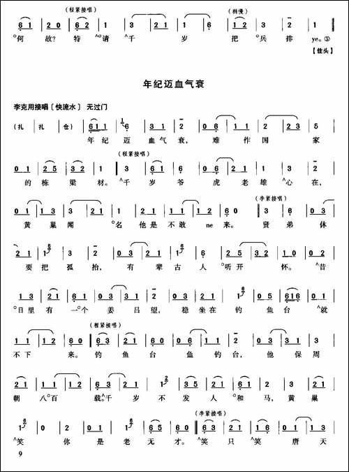 珠帘寨-选自《王少楼唱腔集》-京剧唱谱