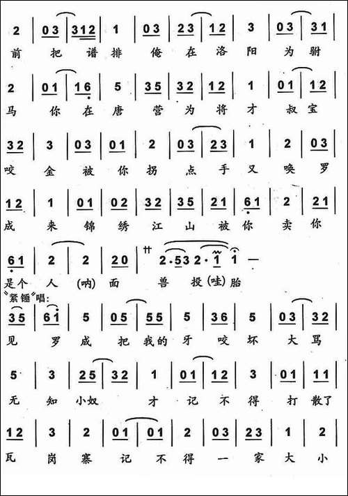 大吼一声绑帐外-京剧《锁五龙》单雄信唱段-京剧唱谱