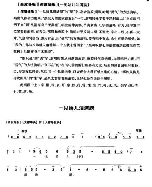一见娇儿泪满腮-《四郎探母》佘太君唱段-京剧唱谱