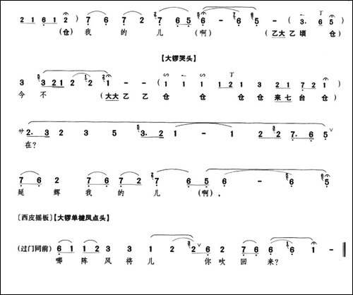 一见娇儿泪满腮-《四郎探母》佘太君唱段-京剧唱谱
