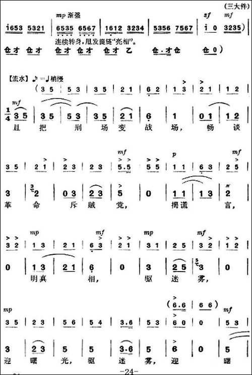 革命现代京剧《杜鹃山》全剧主旋律乐谱之第二场-春催杜鹃-京剧唱谱