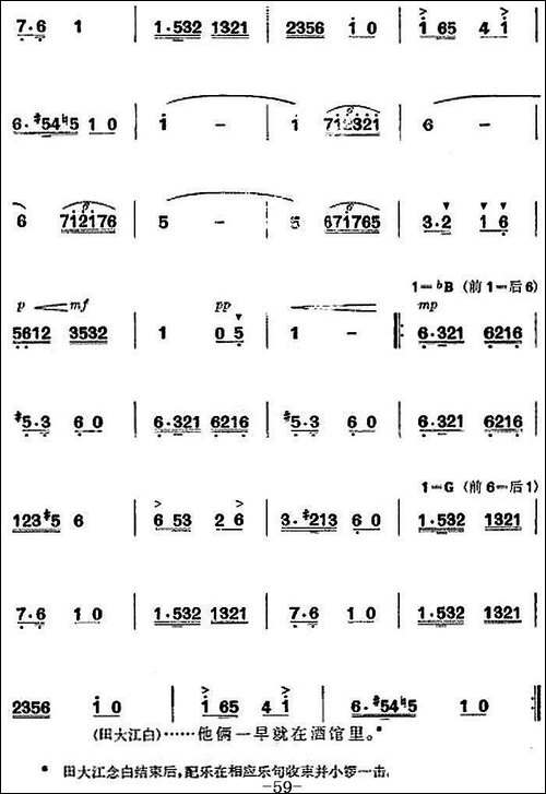 革命现代京剧《杜鹃山》全剧主旋律乐谱之第四场-青竹吐翠-京剧唱谱