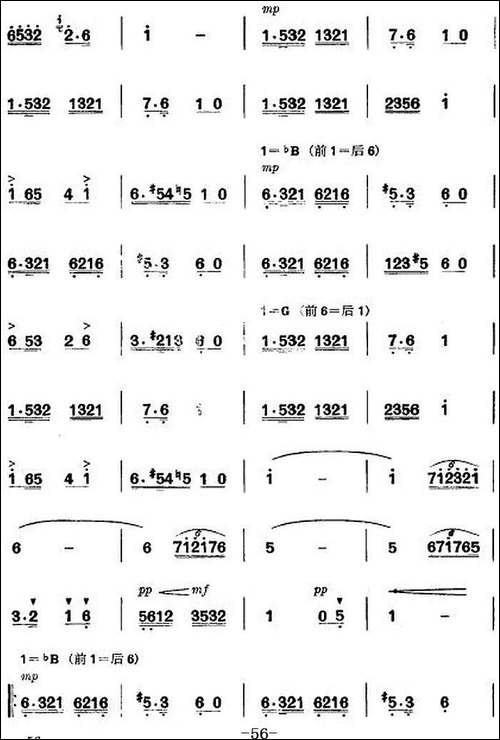 革命现代京剧《杜鹃山》全剧主旋律乐谱之第四场-青竹吐翠-京剧唱谱