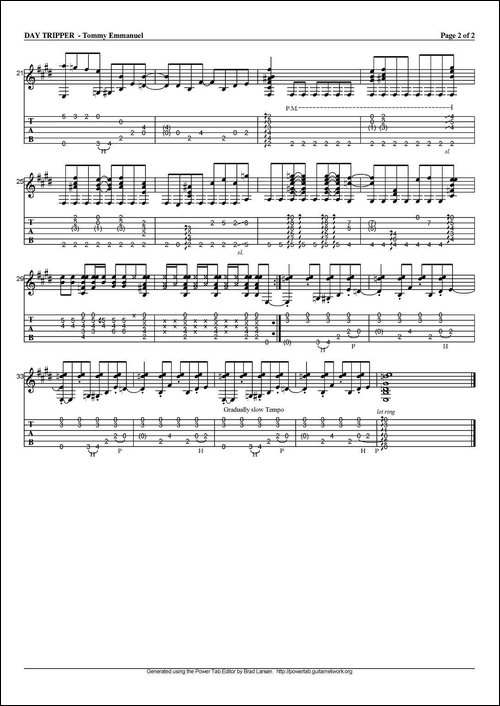 tommy-emmanuel：day-tripper-指弹吉他-吉他谱