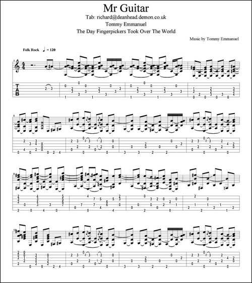 tommy-emmanuel：mr-guitar-指弹吉他-吉他谱