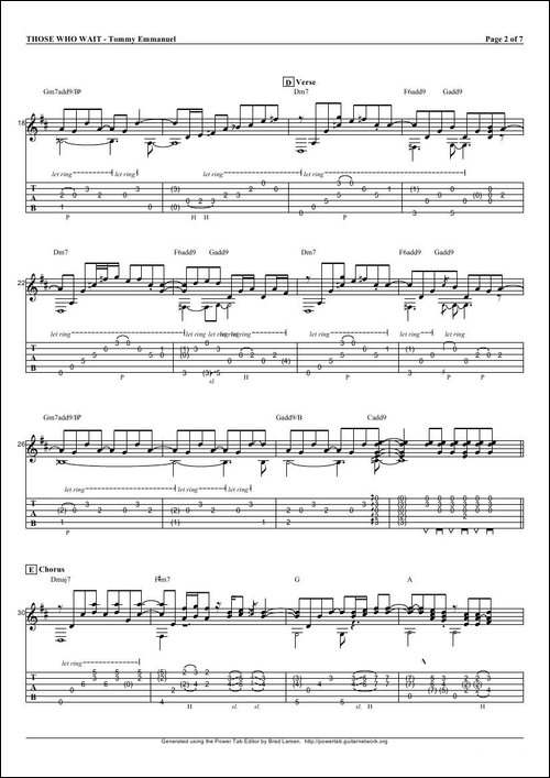 tommy-emmanuel：those-who-wait-指弹吉它-吉他谱