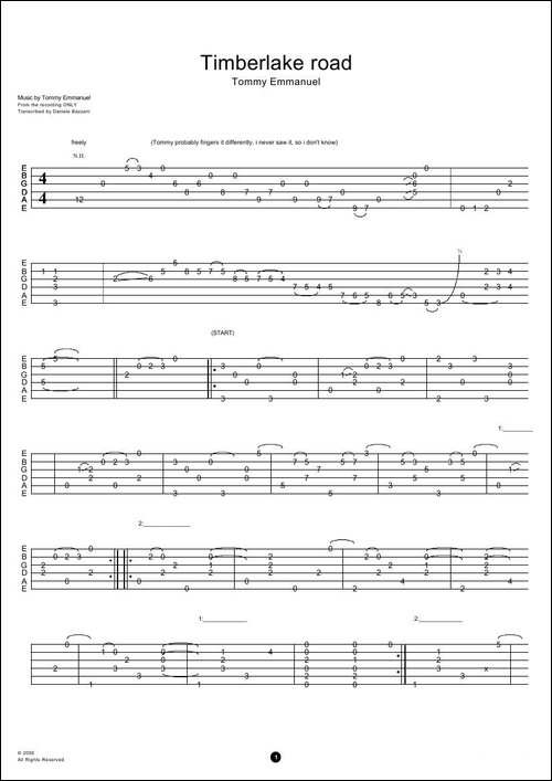 tommy-emmanuel：timberlake-road-指弹吉它-吉他谱