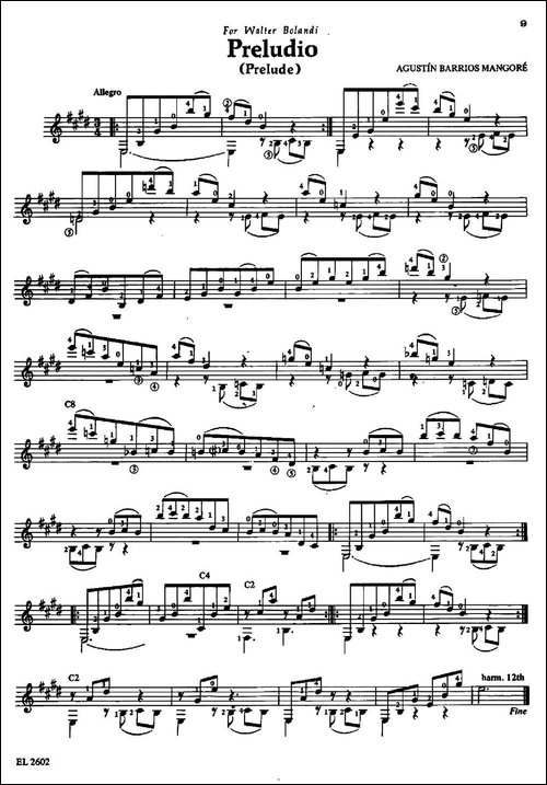 Preludio-前奏曲-古典吉他-吉他谱