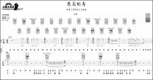 恐高的鸟-大鹏《煎饼侠》插曲-吉他谱