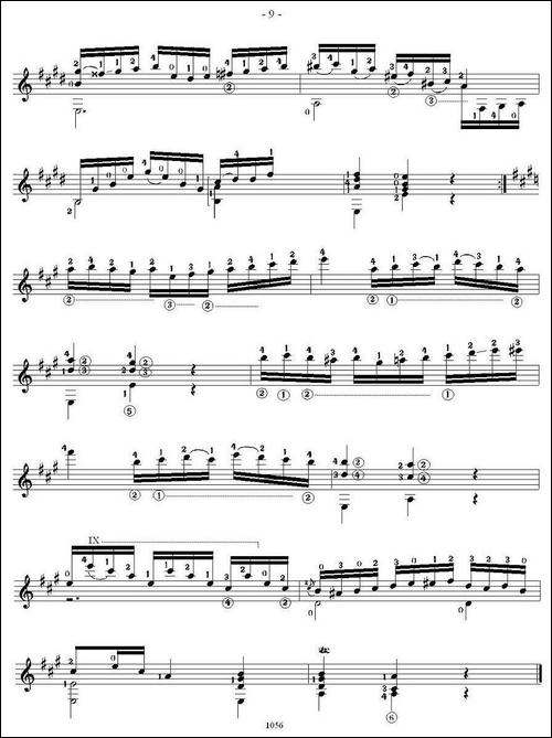 他雷加12首练习曲之5-吉他谱