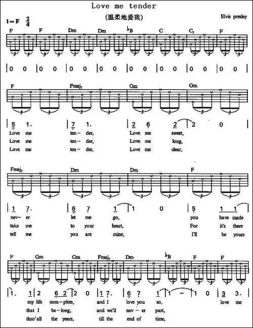 Love-me-tender-温柔地爱我-吉他谱