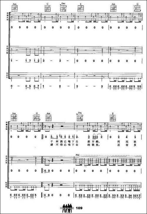 岁月无声-刘卓辉词-黄家驹曲、组合演奏-吉他谱