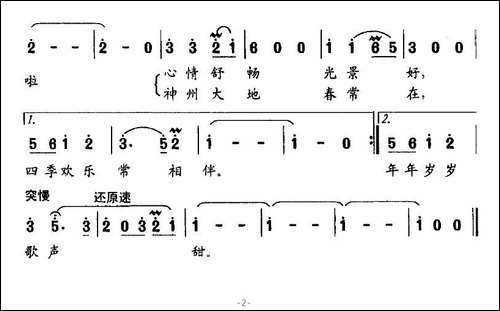 平安的日子阳光灿烂-美声曲谱