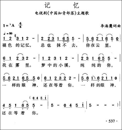 记忆-电视剧《中国知音部落》主题歌