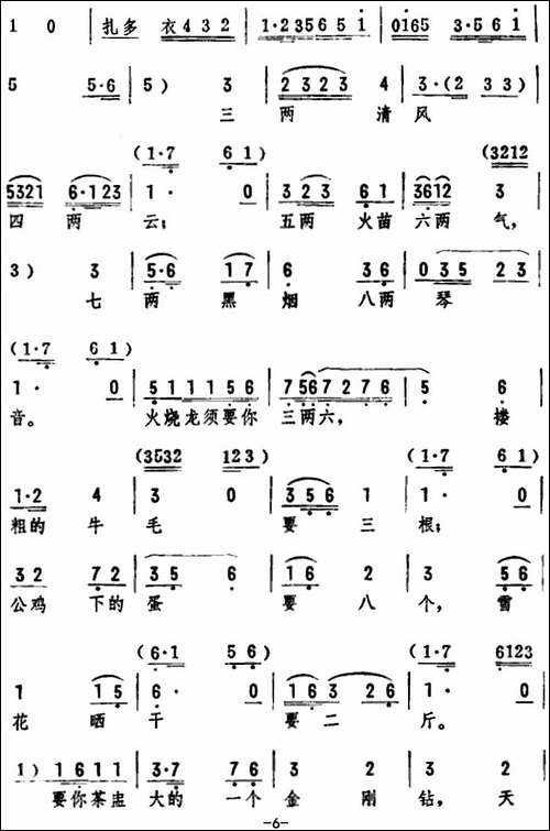 暗骂一声无道的君-《杨八姐游春》选段-评剧唱谱