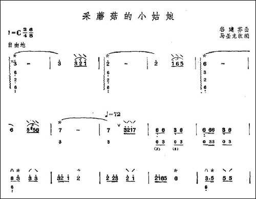 采蘑菇的小姑娘-琵琶谱