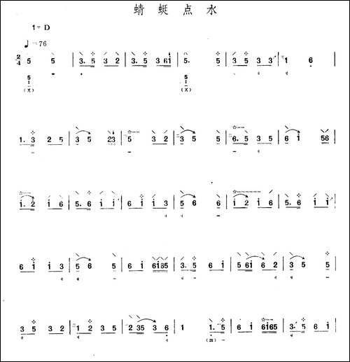 蜻蜓点水-琵琶谱