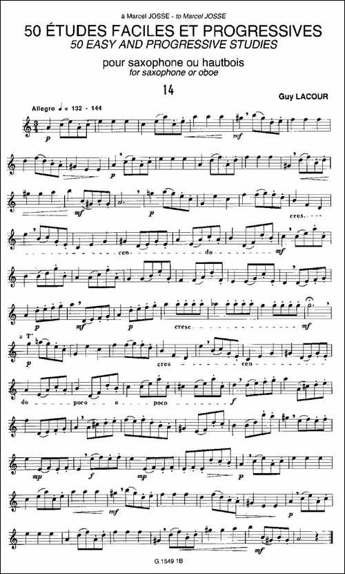 Guy-Lacour-50-首萨克斯练习曲之14-萨克斯谱