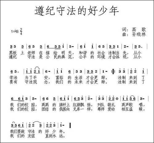 遵纪守法的好少年
