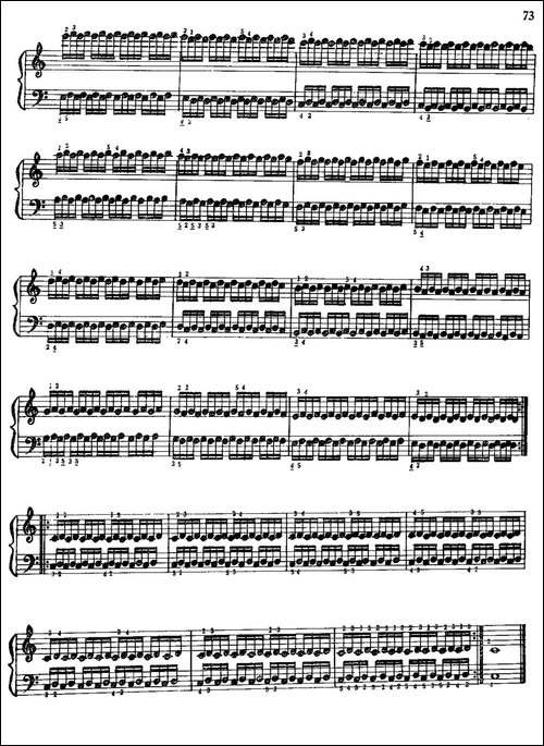 手风琴手指练习-第二部分-分别运用五个手指的颤音练习-手风琴谱