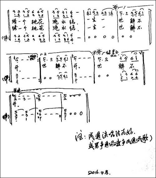 绣花鞋-曾鸣词-王贻参曲-手稿谱